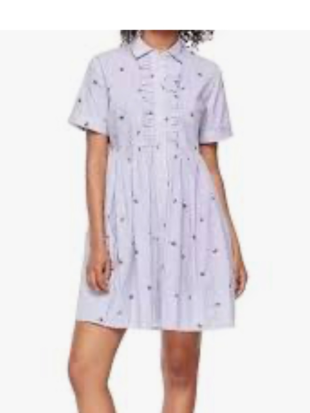 Kate Spade poplin embroidered heart striped dress Small NWOT